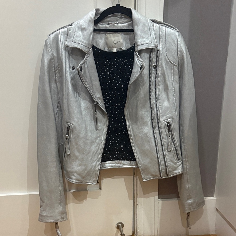 Silver Women's Biker Jacket